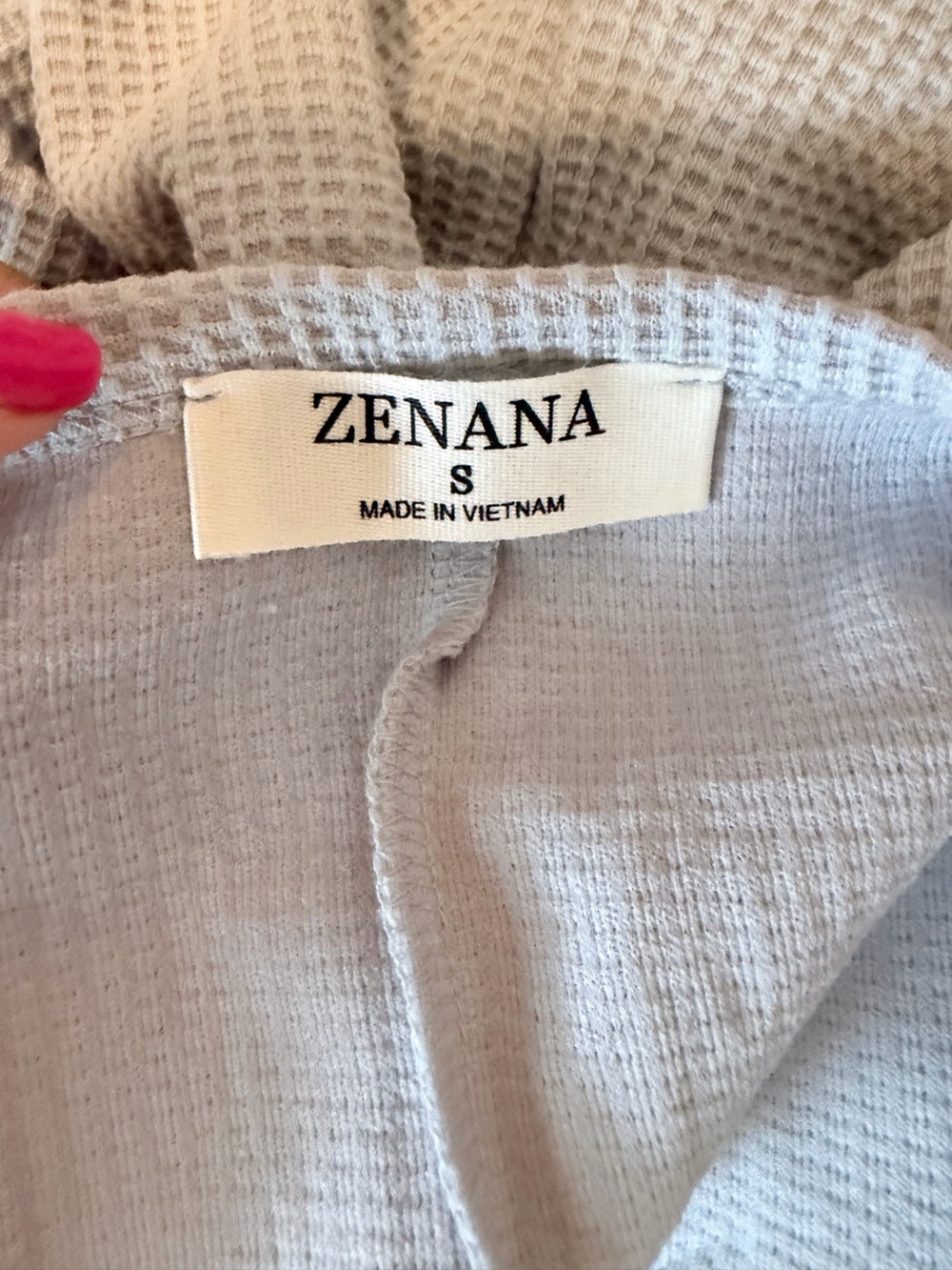 Zenana Waffle Knit short sleeve v neck T-shirt woman's size small gray NIB - Picture 8 of 9